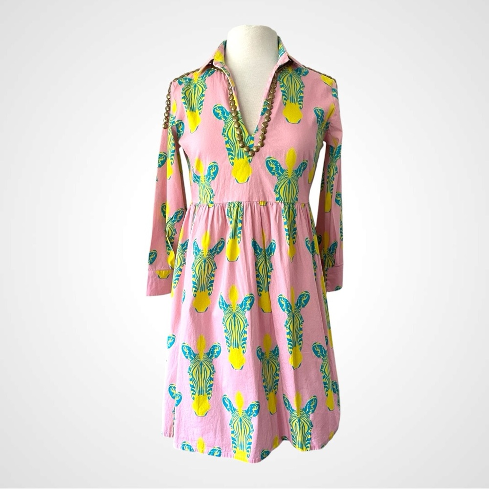 SHERIDAN FRENCH PINK GROMMET ZEBRA DRESS SIZE XS - Picture 2 of 13
